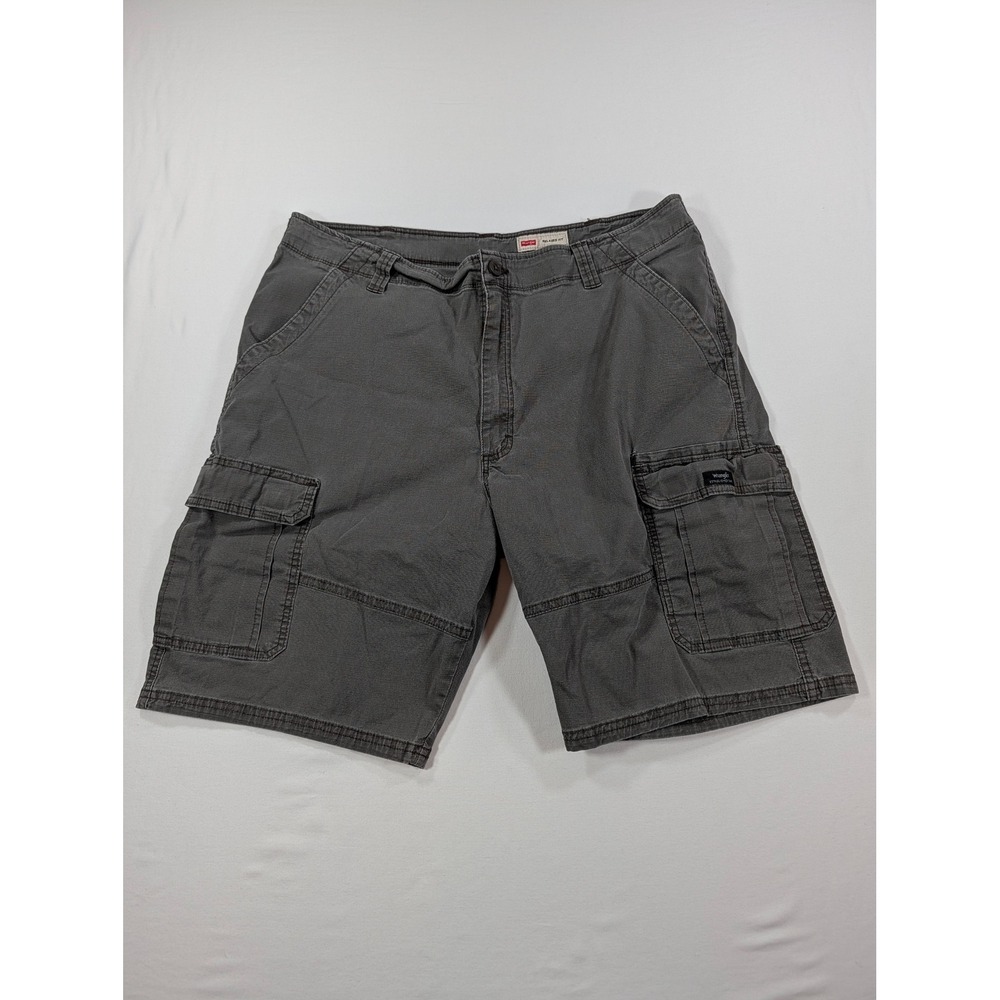 Wrangler Mens Relaxed Fit Cargo Shorts Gray Ripstop Work Casual Size 38